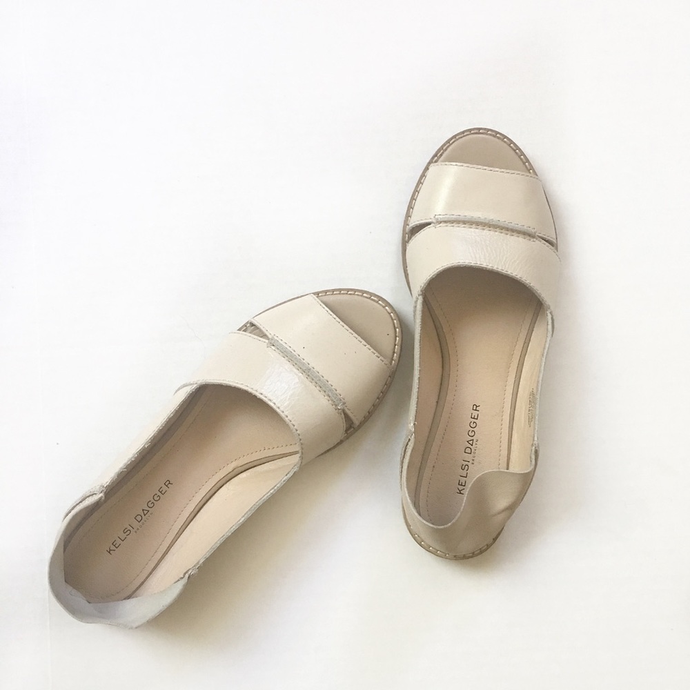 Anthropologie | Nude Slip on Sandals